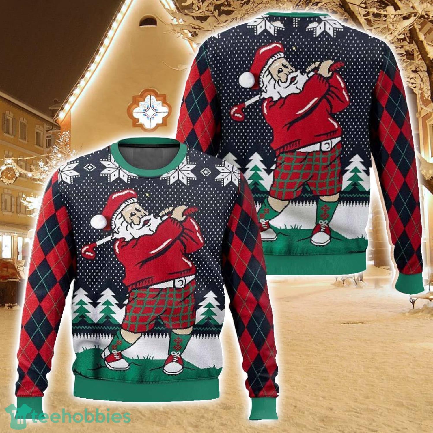 Golf Santa Claus Christmas Ugly Christmas Sweater Christmas Gift For Family Holiday Gift