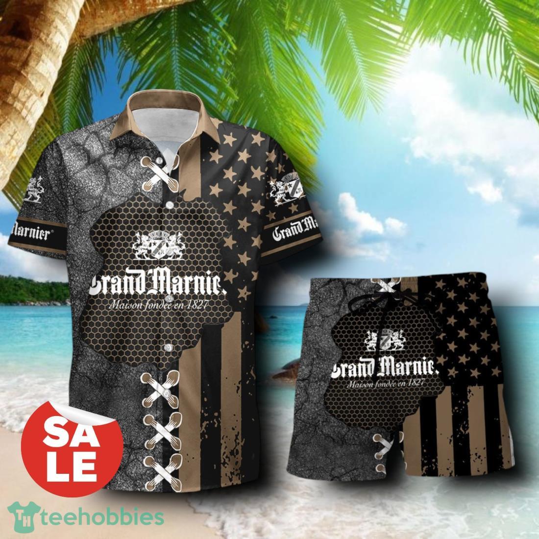 Grand Marnier USA Flag Combo Hawaiian Shirt & Shorts For Men Women