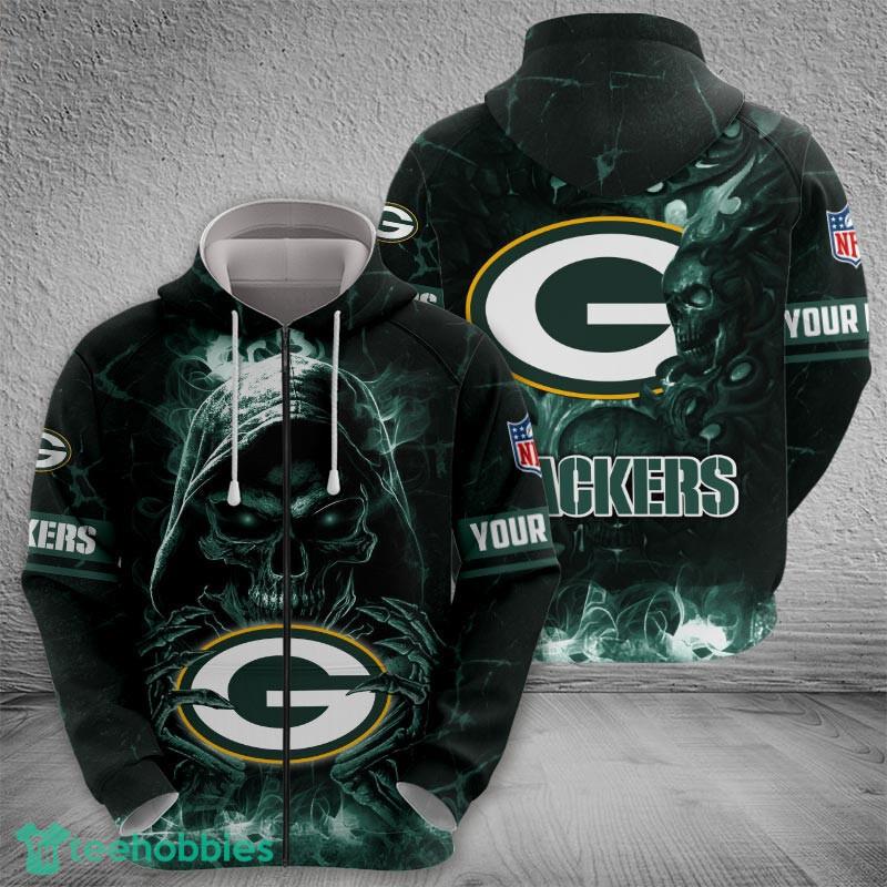 Green Bay Packers Fire Skull Tradition Halloween Hoodie AOP For Men Women