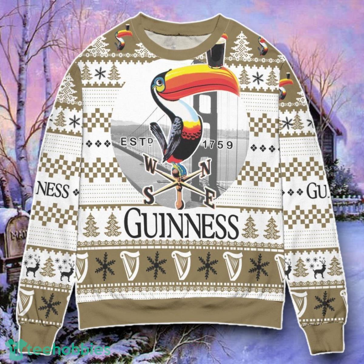 Guinness Beer Toucan Ugly Christmas 3D Sweater Style Gift
