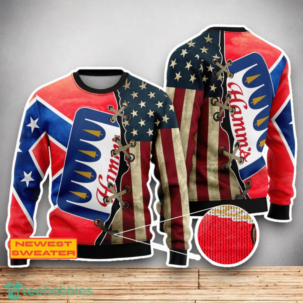 Hamm’s Beer USA Flag 3D Sweater For Men Women