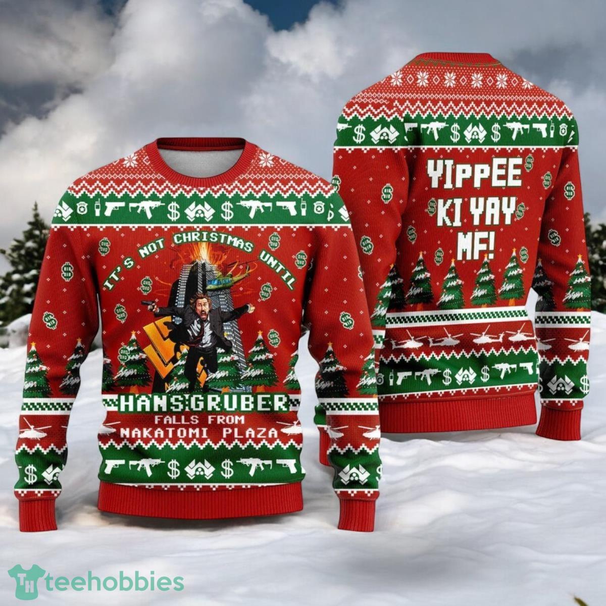 Hans Gruber Ugly Christmas Sweater Nakatomi Plaza Christmas 3D Ugly Sweater For Men And Women