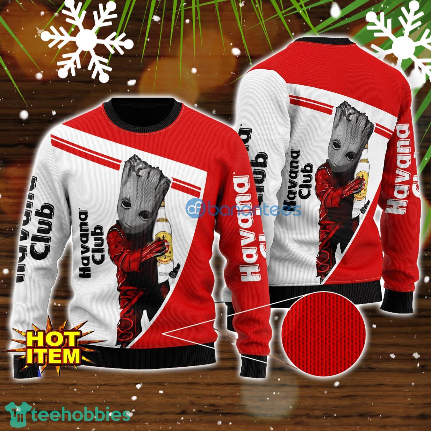 Havana Club And Baby Groot 3D Ugly Christmas Sweater For Men And Women Christmas Gift