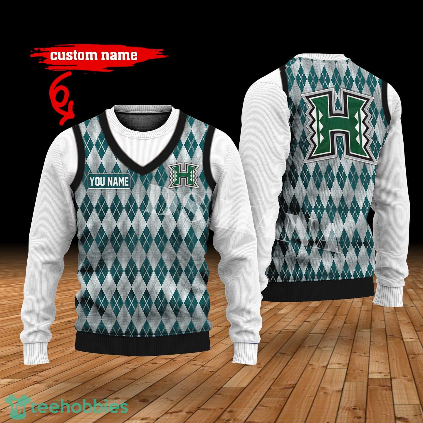 Hawai’i Rainbow Warriors Custom Name New Style Sweater Ghile Style 3D Print Christmas Sweater
