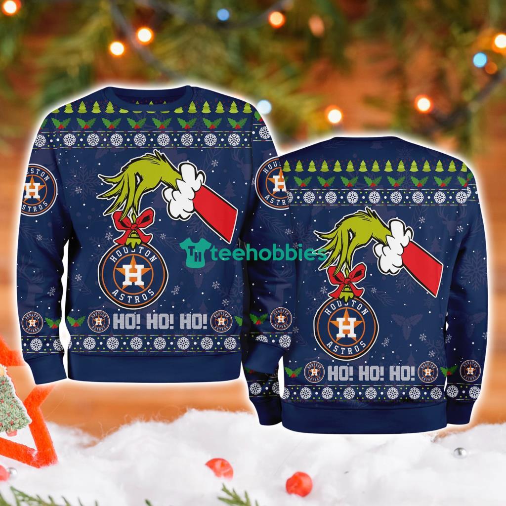 Houston Astros Mlb Grinch Hand Ugly Christmas Sweater 3D
