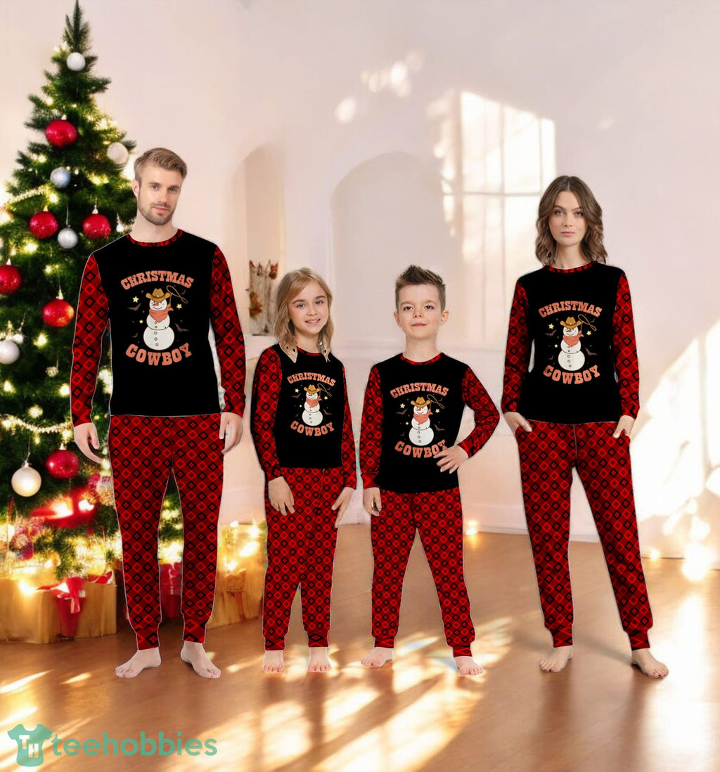 Howdy Snowman Christmas Cowboy Family Matching Pajama Set