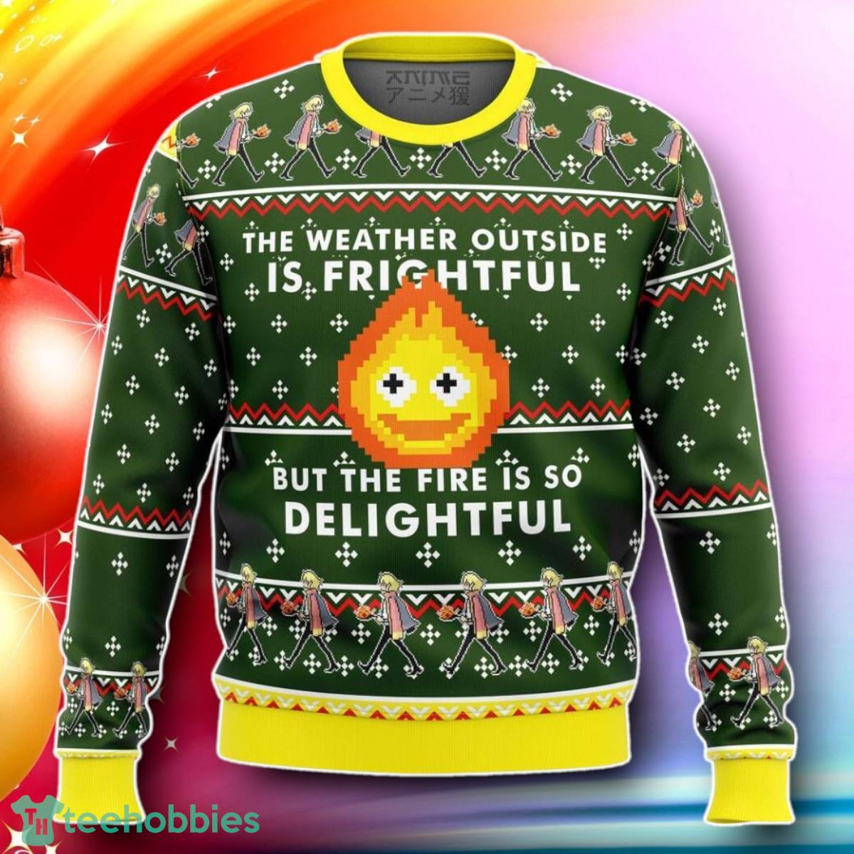 HOWLS MOVING CASTLE Calcifer Fire Is So Delightful Ugly Christmas Sweater Gift For Loved Ones