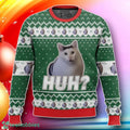 Huh Cat Meme Christmas Ugly Sweater Gift For Loved Ones
