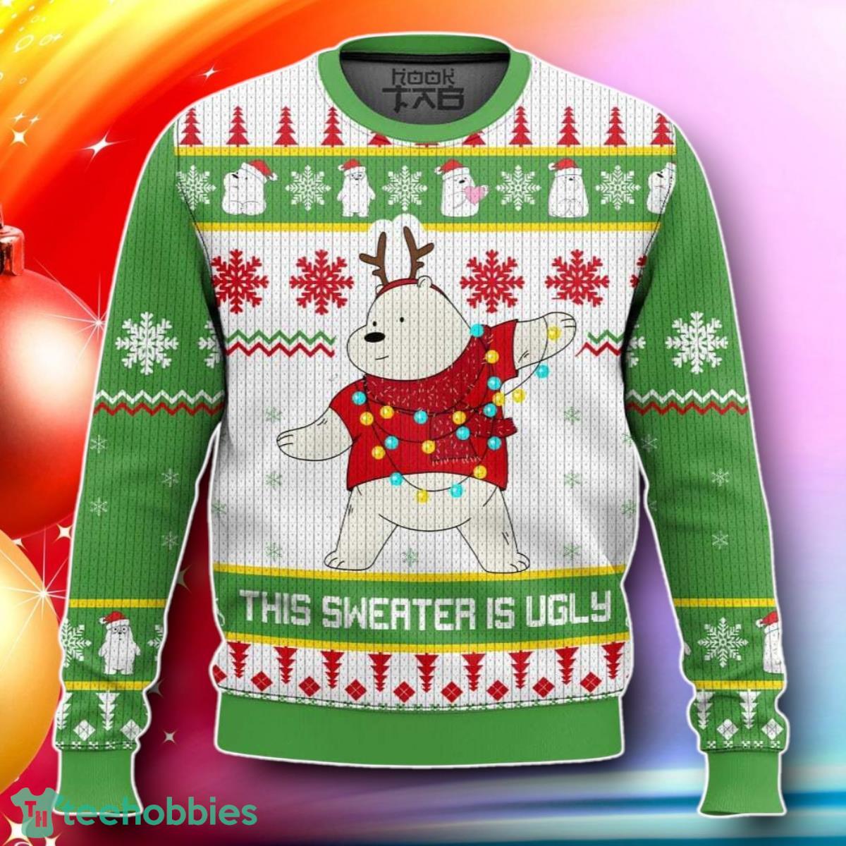 Ice Bear Wearing Sweater Christmas Ugly Sweater Gift For Loved Ones