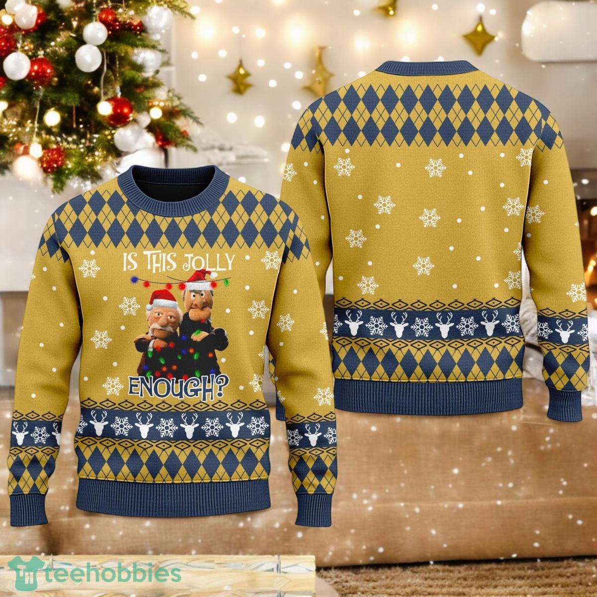 Is This Jolly Enough Muppet Ugly Christmas Sweater Muppet Santa Xmas Holiday Gift