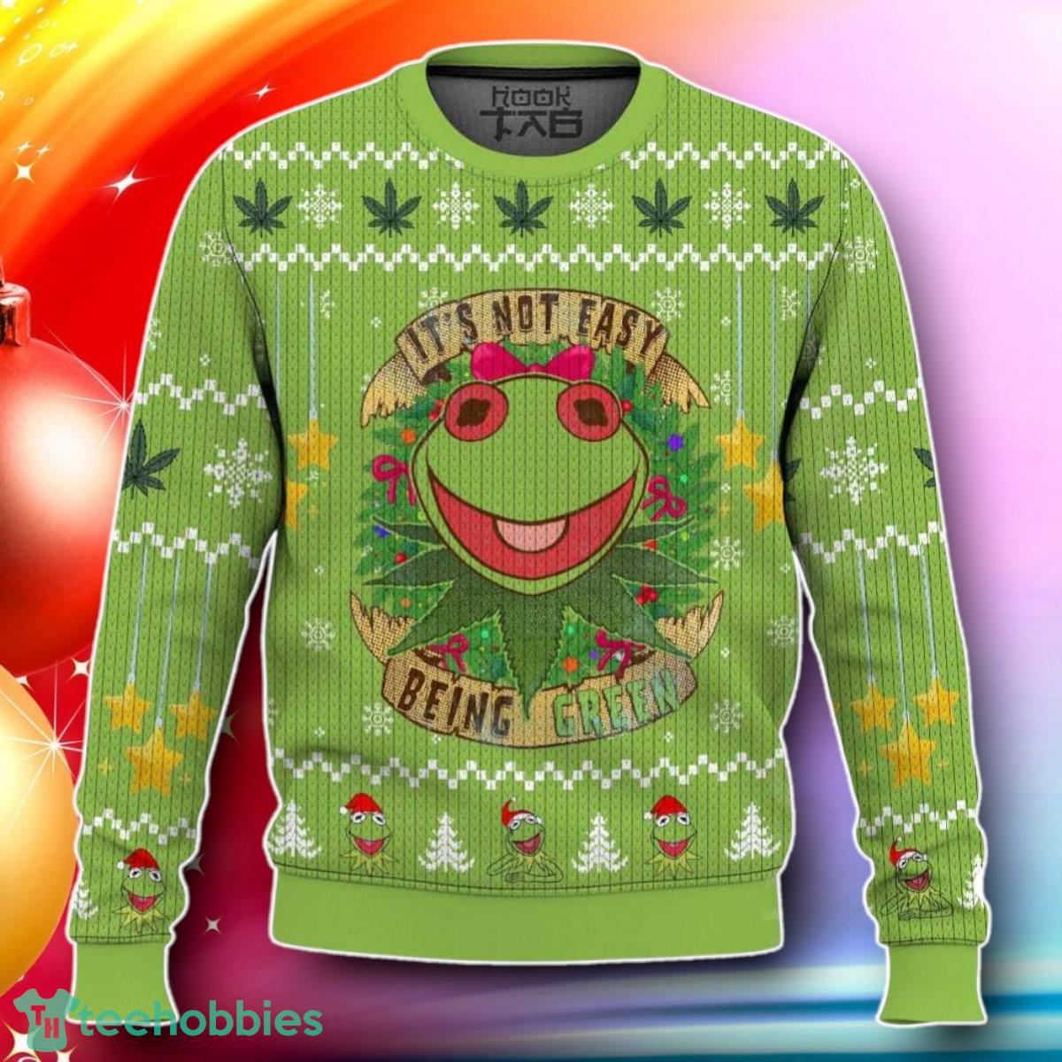 It’s Not Easy Being Green 420 Frog Christmas Ugly Sweater Gift For Loved Ones