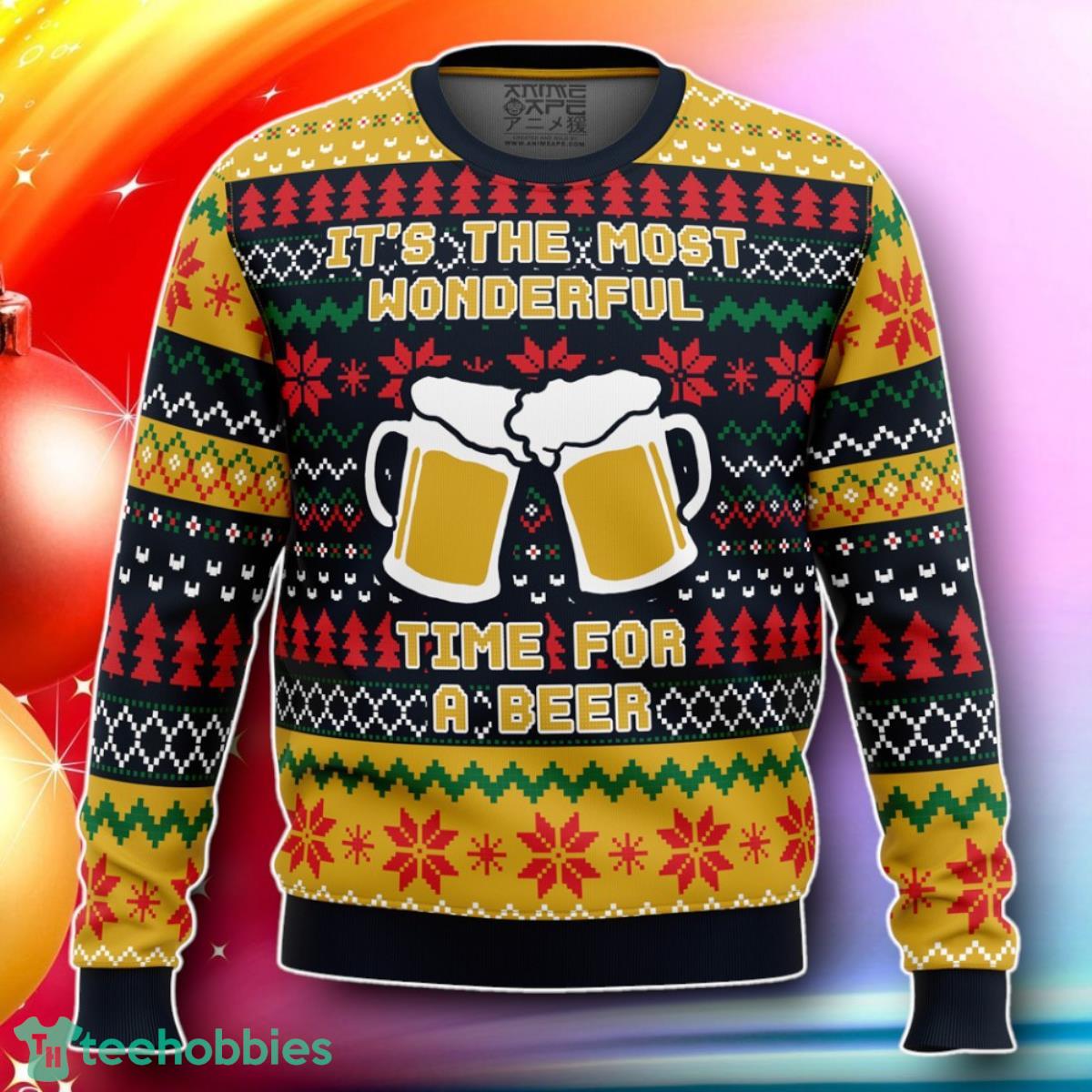 It’s The Most Wonderful Time For A Beer Parody Ugly Christmas Sweater Gift For Loved Ones
