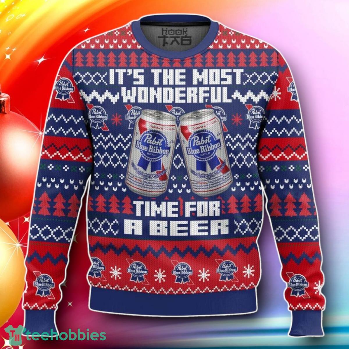 It’s The Most Wonderful Time For A Pabst Blue Ribbon Ugly Sweater Gift For Loved Ones