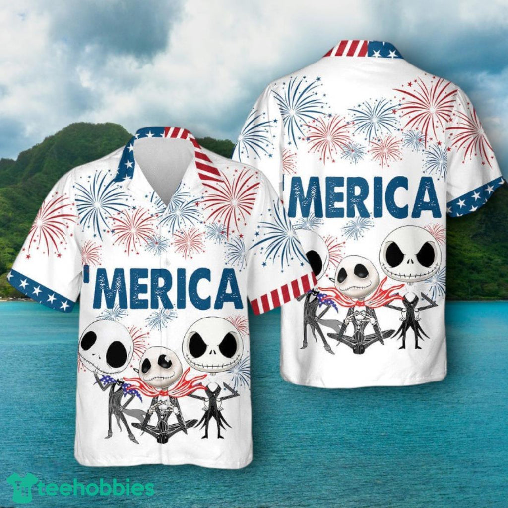 Jack Skellington Fireworks Merica Hawaiian Shirt Impressive Gift