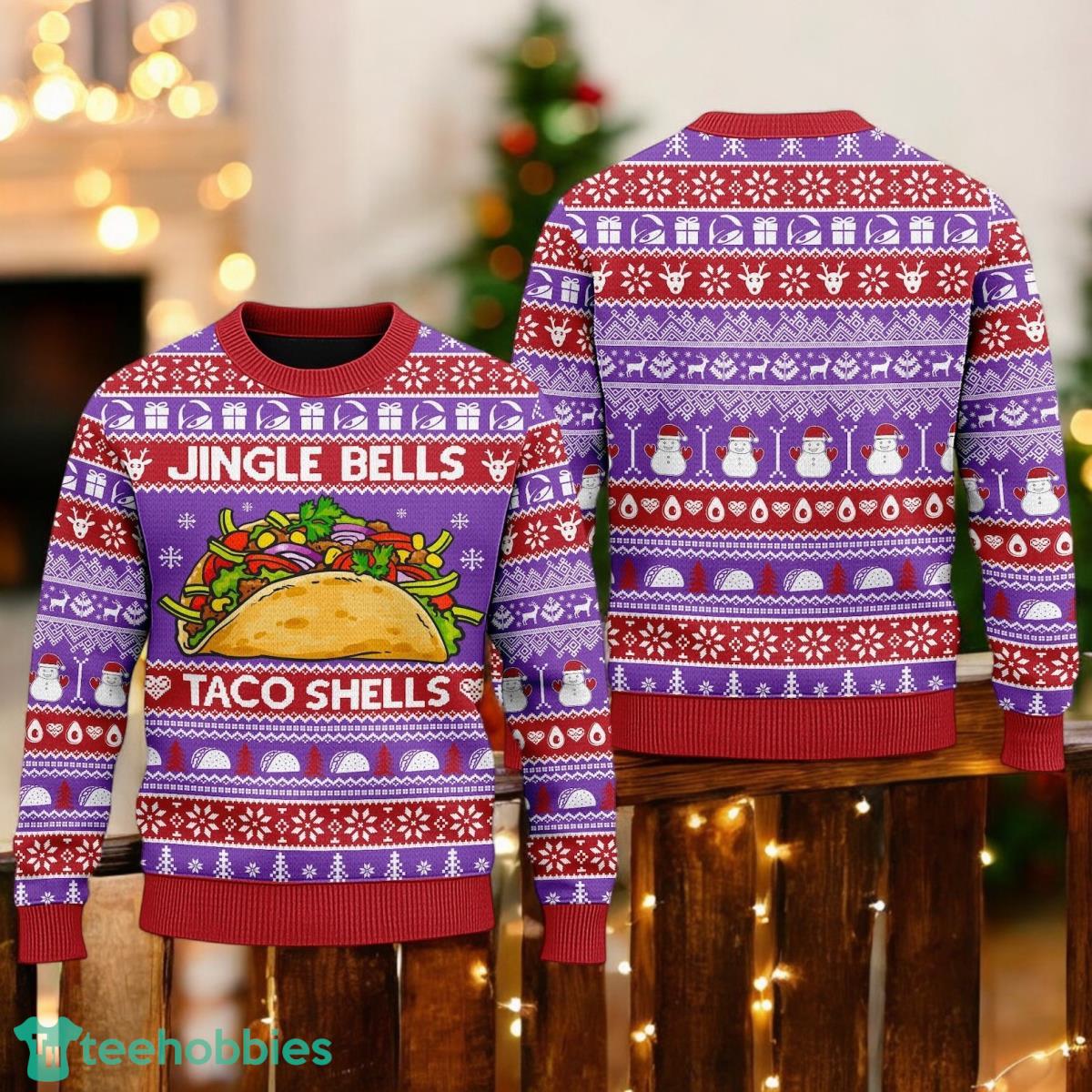 Jingle Bells Taco Shells Christmas Sweater. Merry Tacomas Christmas Xmas Holiday Sweater
