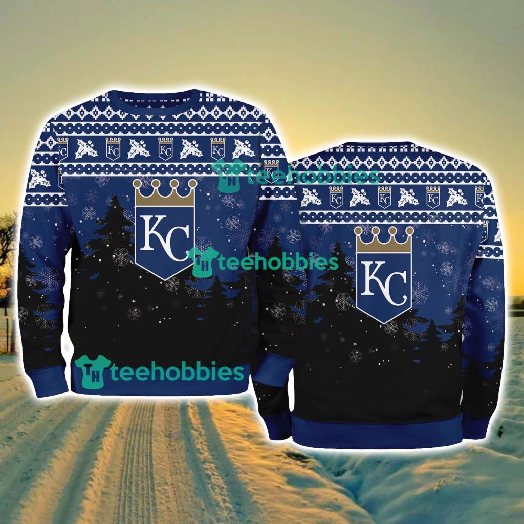 Kansas City Royals MLB Knitting Pattern Christmas Tree Pine Happy Ugly Sweater Merry Chistmas