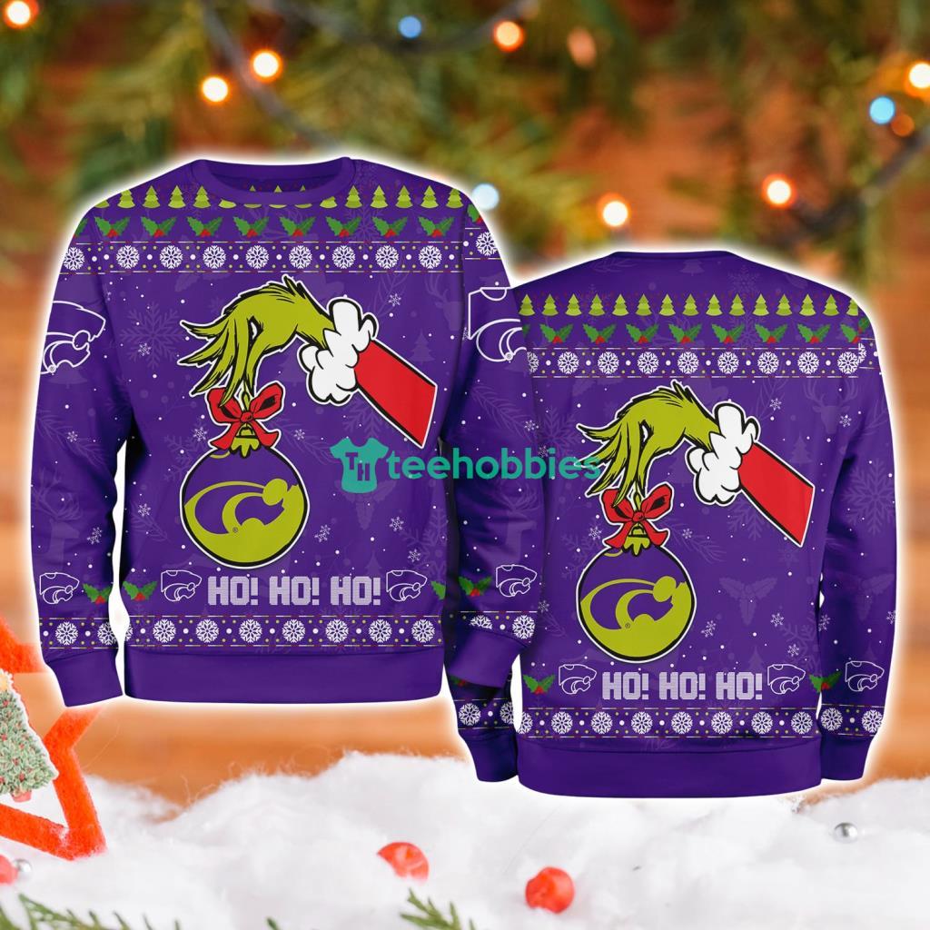 Kansas State Wildcats Ncaa Grinch Hand Ugly Christmas Sweater 3D
