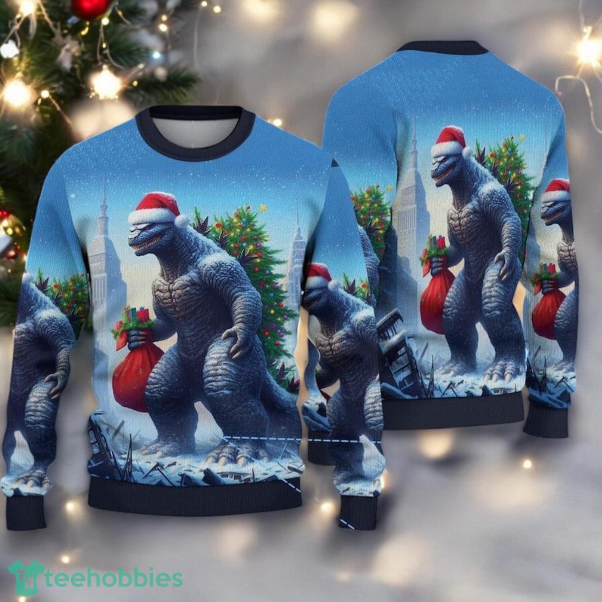 King of Monsters Christmas Knitted Sweater Movie Funny Sweater