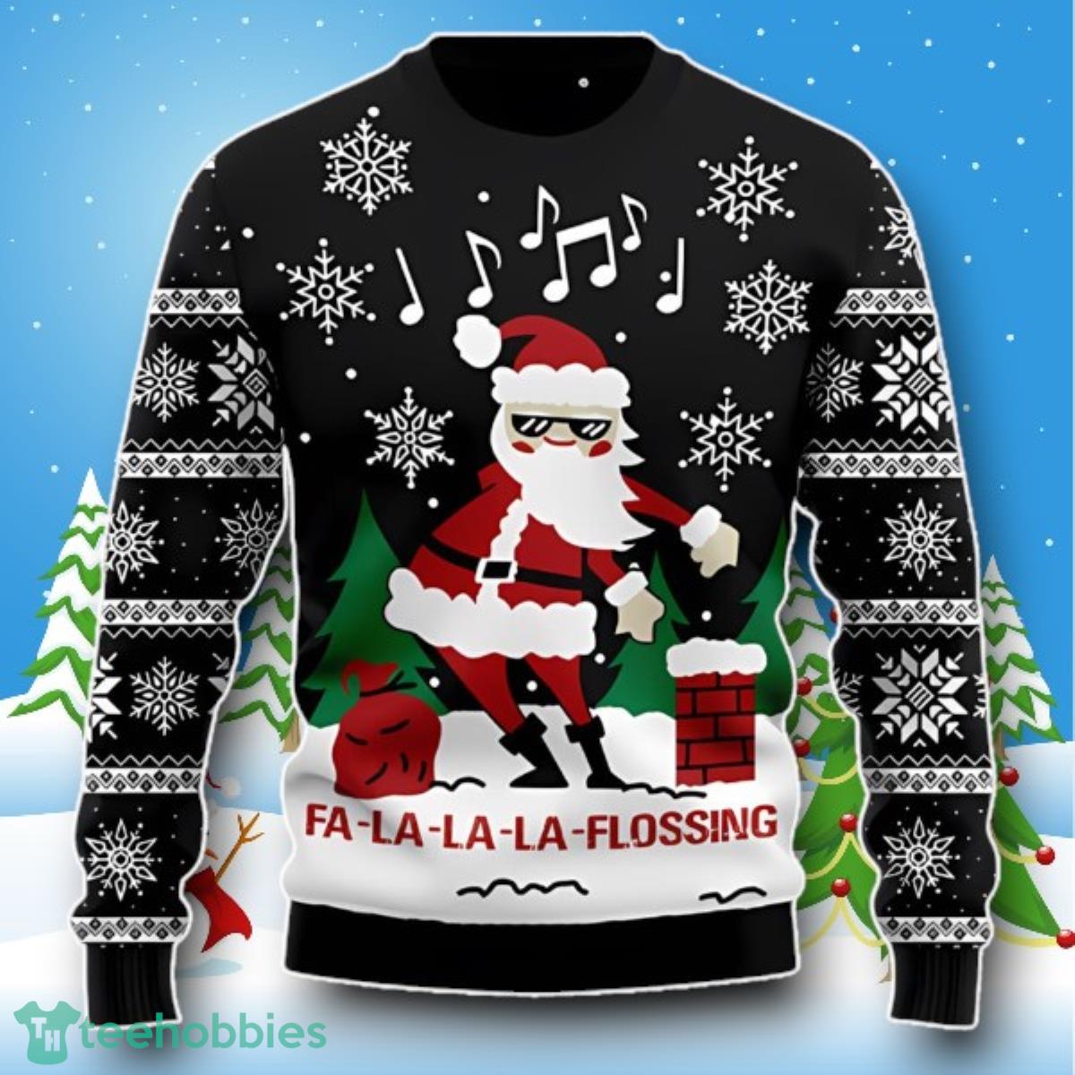 La La La Flossing Santa Claus Ugly Christmas Sweater Style Gift