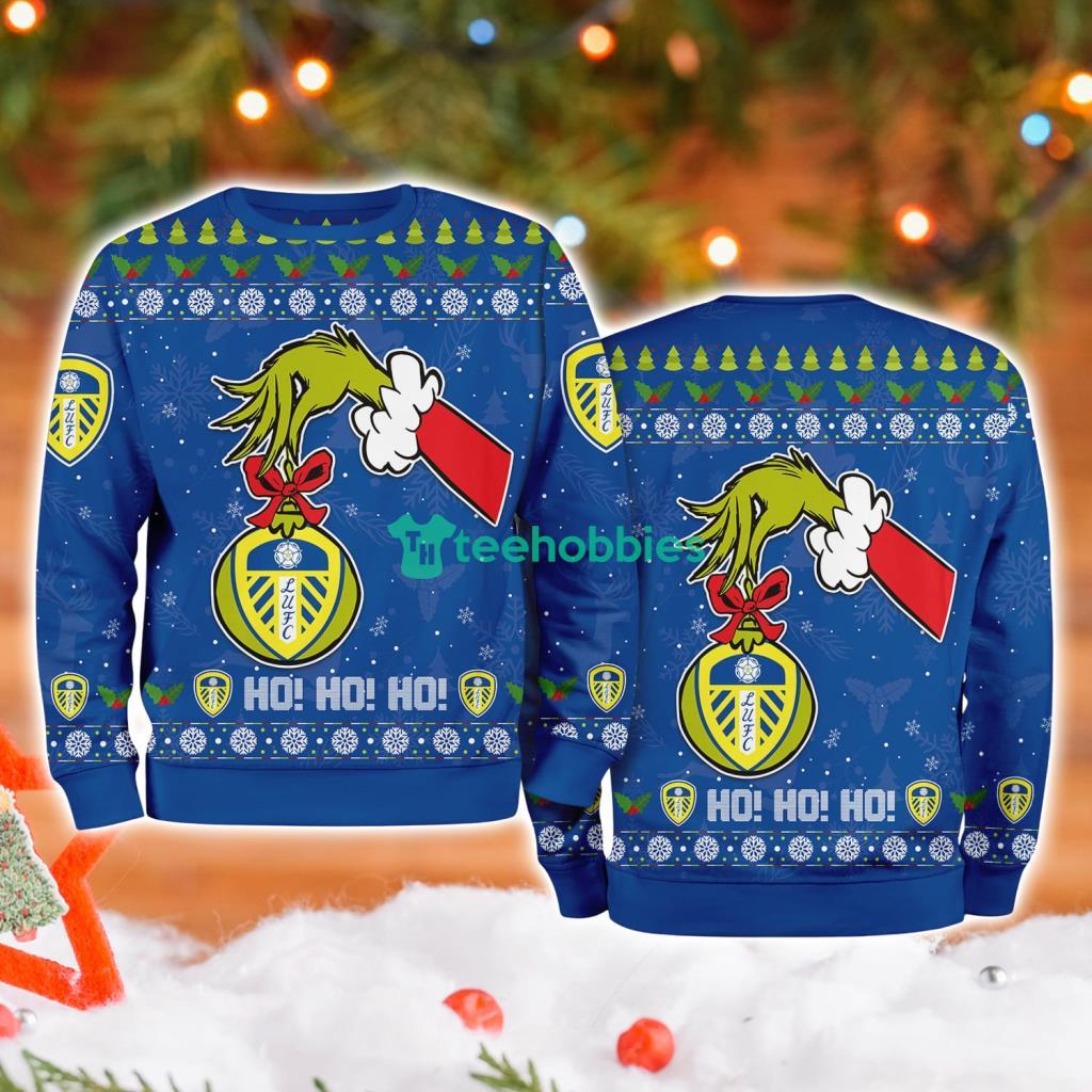 Leeds United Grinch Hand Ugly Christmas Sweater 3D