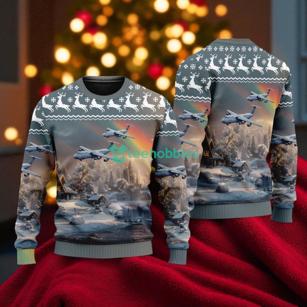 Lockheed C-5 Galaxy American Airlines Christmas House Under The Rainbow Ugly Sweater For You