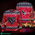 Logo Pattern Heart Football Houston Texans Christmas Sweater For Men Women
