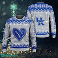 Logo Pattern Heart Football Kentucky Wildcats Xmas Sweater AOP Gift Holidays