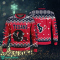 Logo Pattern Helmet Houston Texans Christmas Sweater AOP Gift For Adult