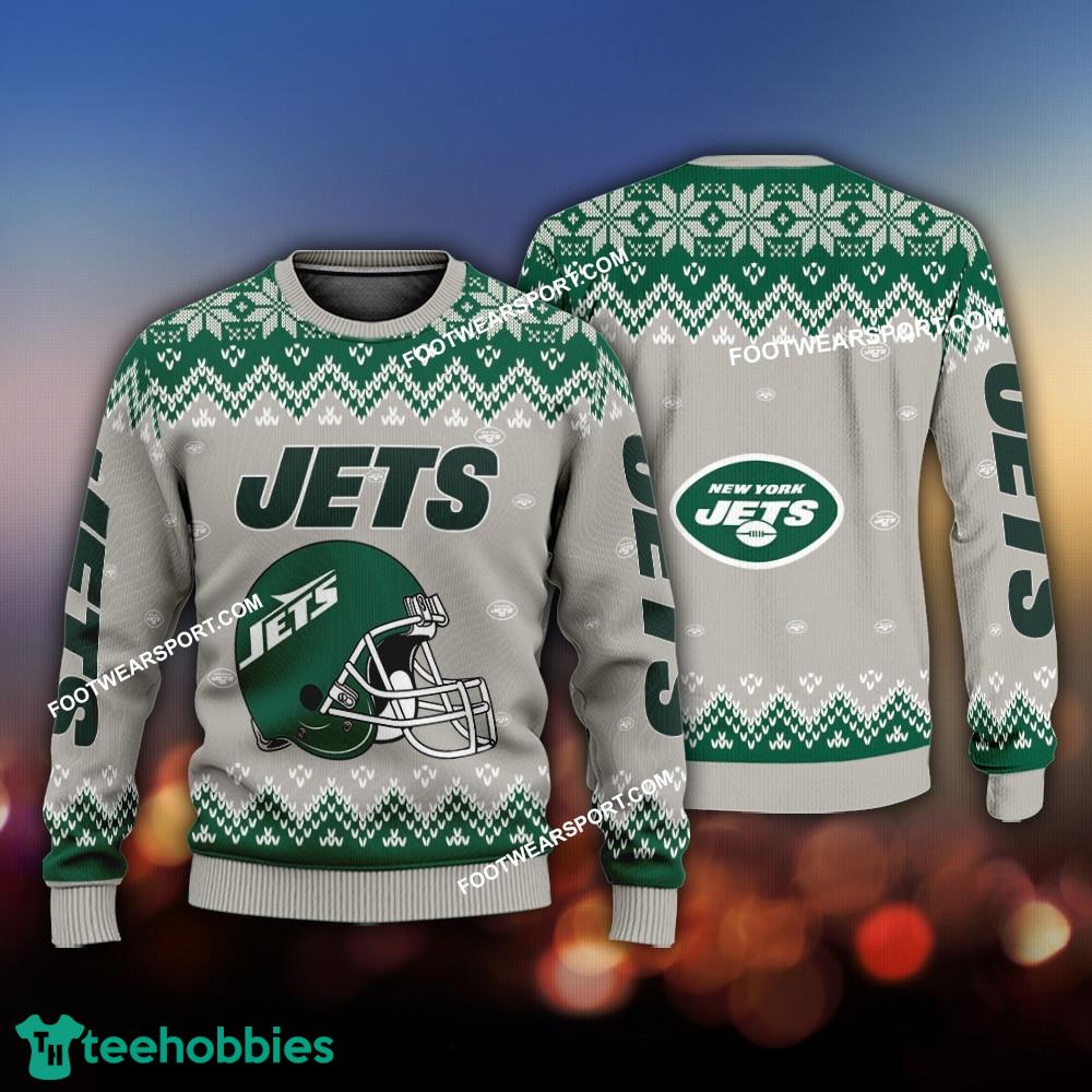 Logo Pattern Helmet New York Jets Christmas Sweater Gift For Adult