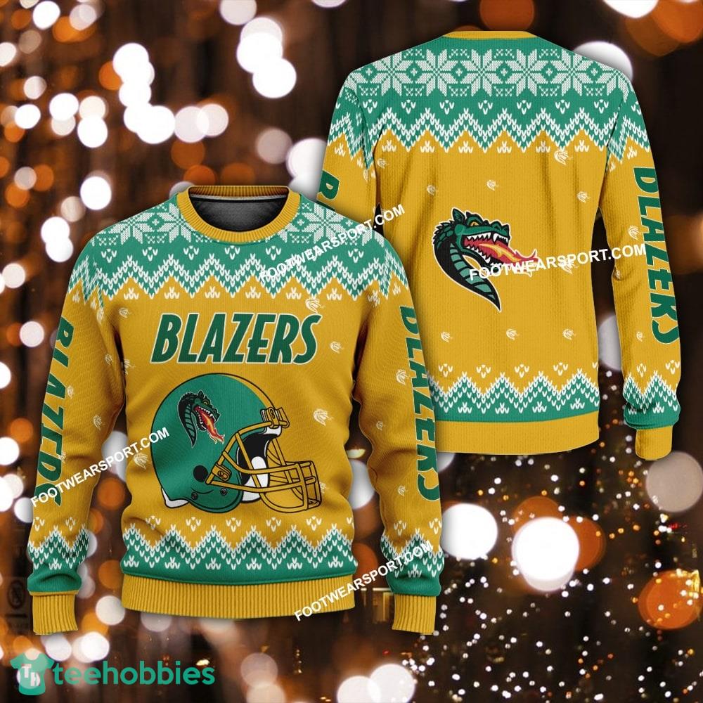 Logo Pattern Helmet UAB Blazers Xmas Sweater Gift Holidays