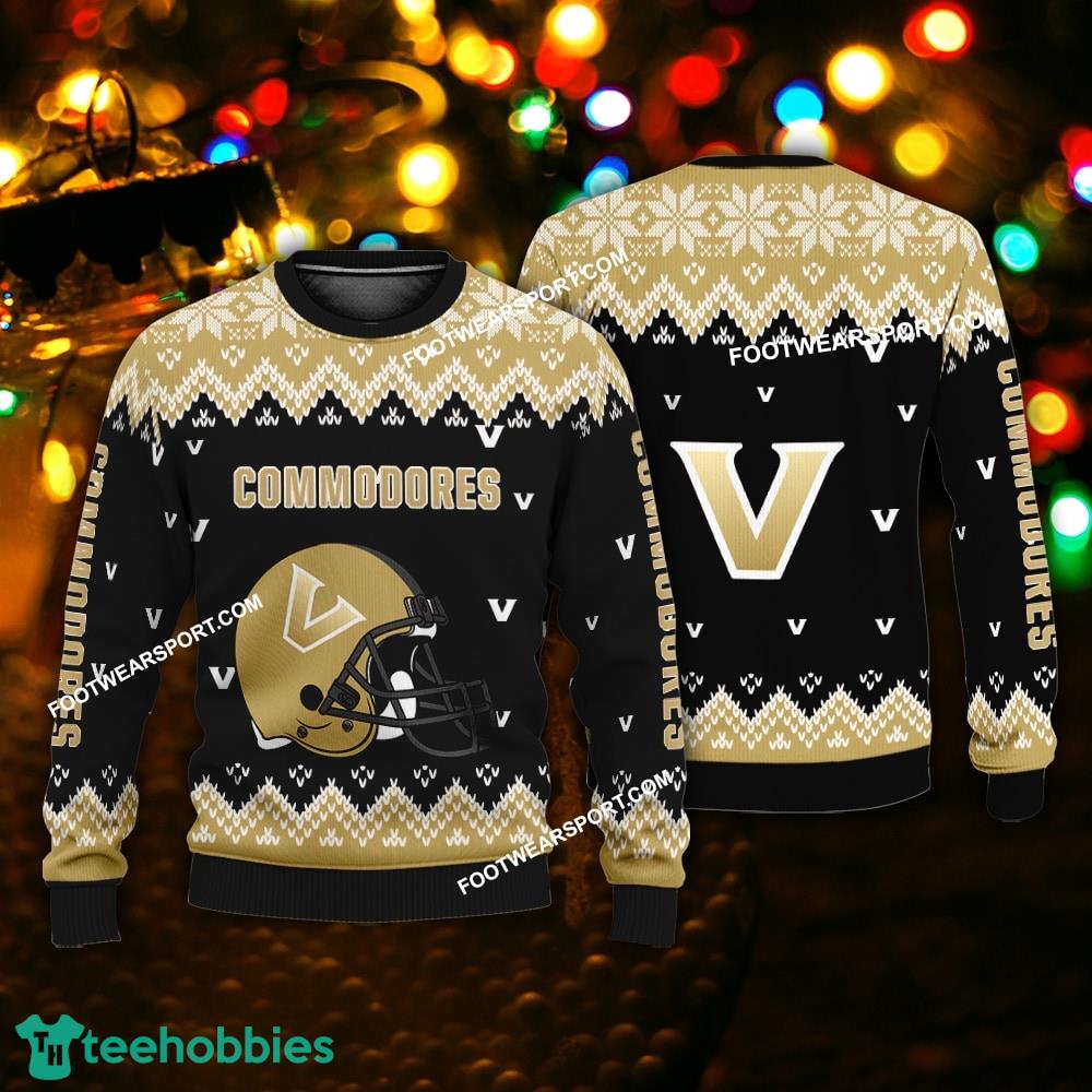Logo Pattern Helmet Vanderbilt Commodores Christmas Sweater AOP Gift For Adult