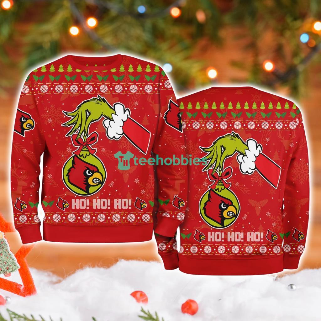 Louisville Cardinals Ncaa Grinch Hand Ugly Christmas Sweater 3D