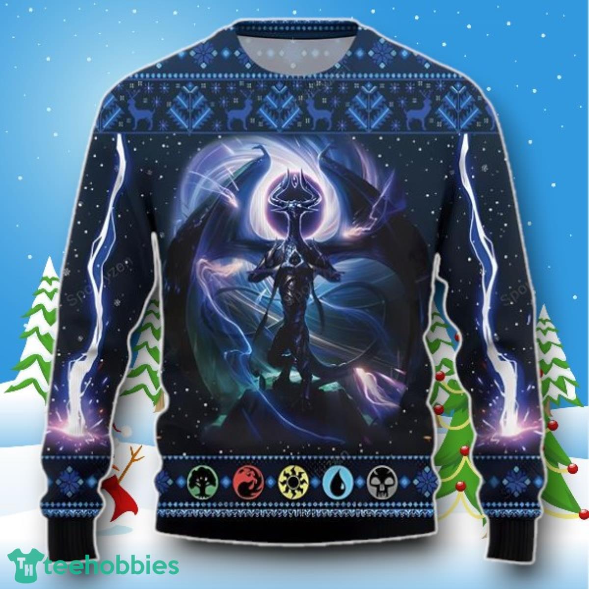Magic The Gathering Nicol Bolas Dragon God Ugly Christmas Sweater Style Gift
