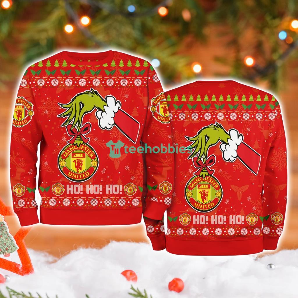Man Utd Fc Grinch Hand Ugly Christmas Sweater 3D