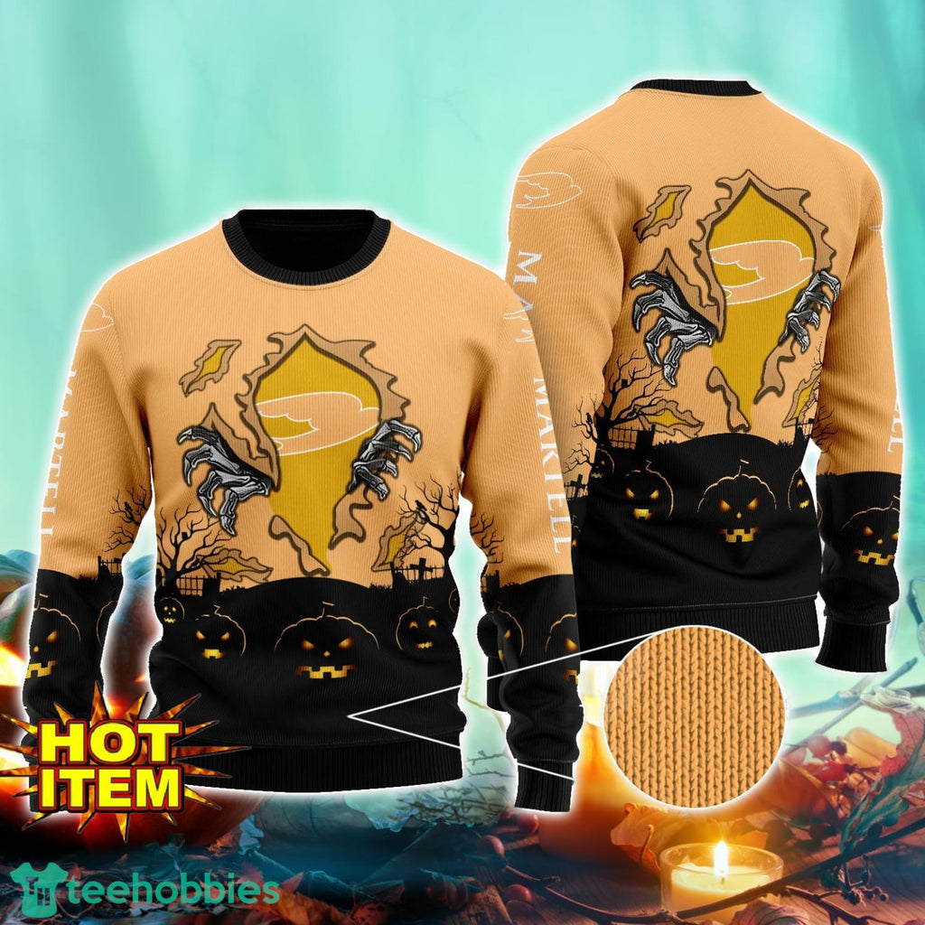 Martell Scary Night Halloween Hand Pull Out Halloween 3D Sweater For Men and Women