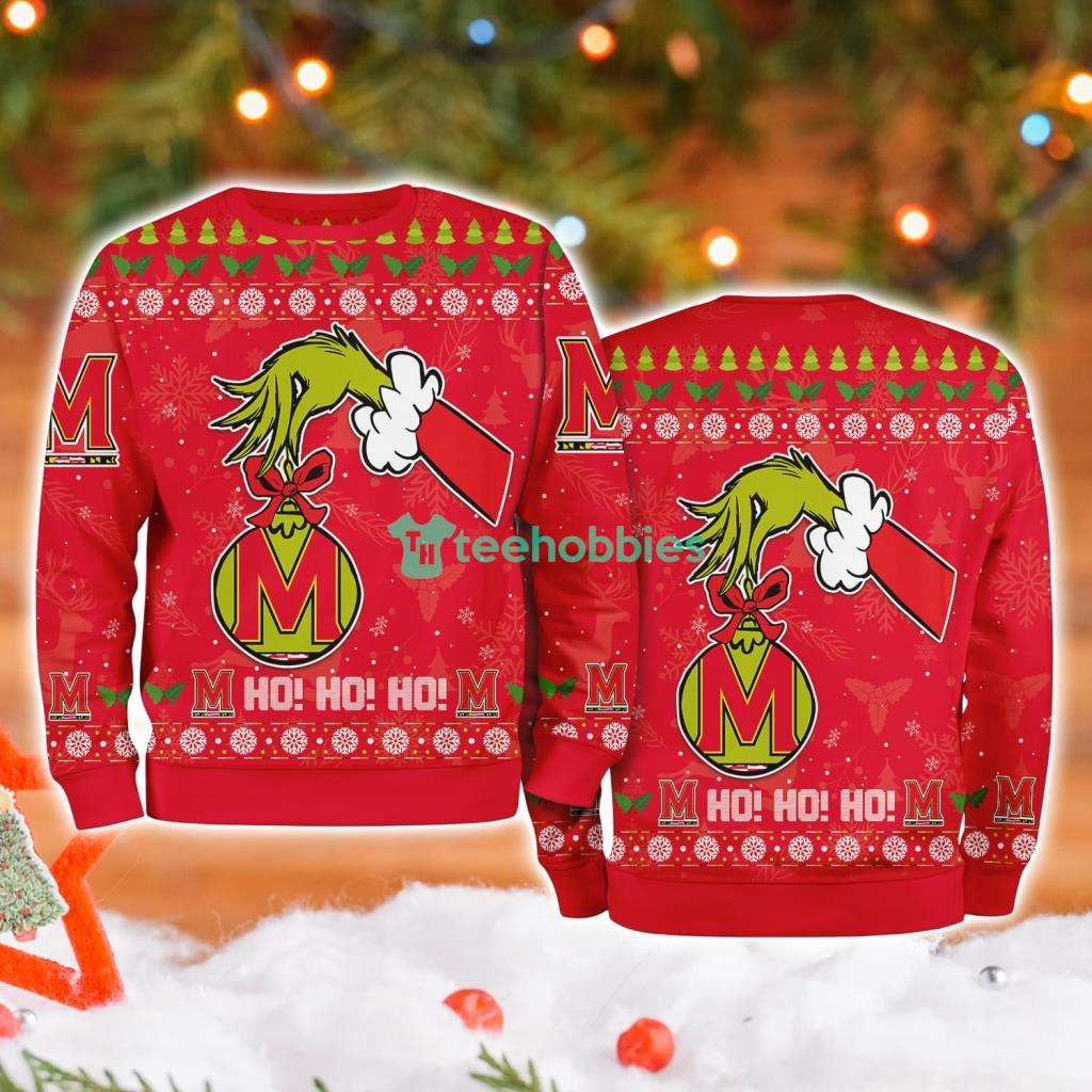 Maryland Terrapins Ncaa Grinch Hand Ugly Christmas Sweater 3D
