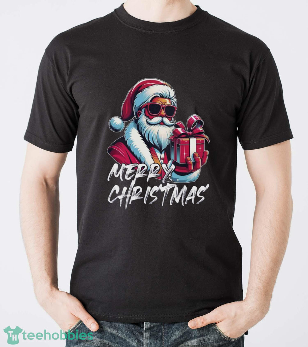 Merry Christmas Sweatshirt, Cool Santa with Sunglasses Hoodie Shirt