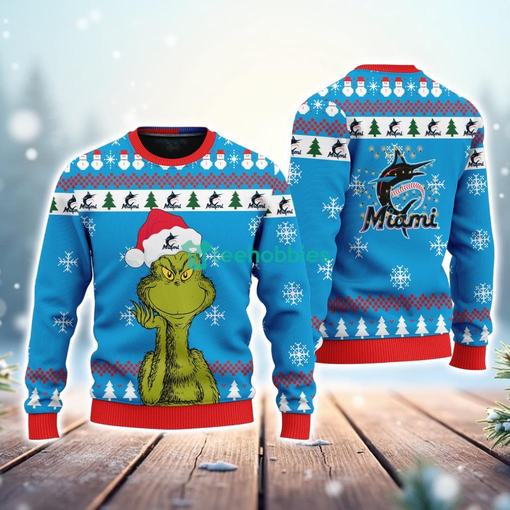 Miami Marlins MLB The Grinch Funny Merry Christmas Uglly Sweater 3D New Trend