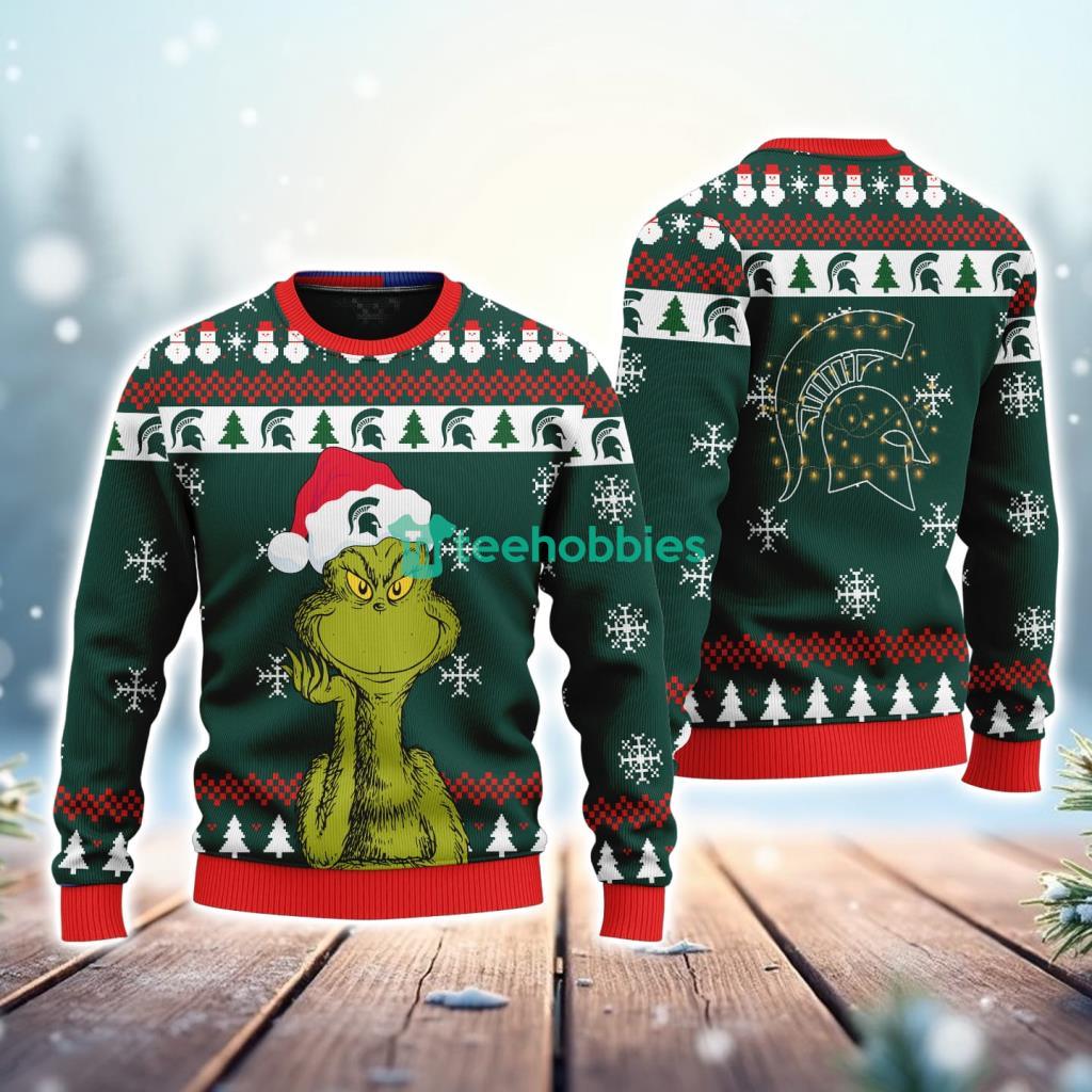 Michigan State NCAA The Grinch Funny Merry Christmas Uglly Sweater 3D New Trend