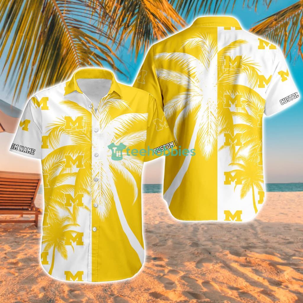 Michigan Wolverines Ncaa Aloha Tropical Hawaiian Shirt For Men And Women Custom Name