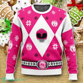 Mighty Morphin Power Rangers Pink Ugly Christmas Sweater Luxurious Gift For Loved Ones
