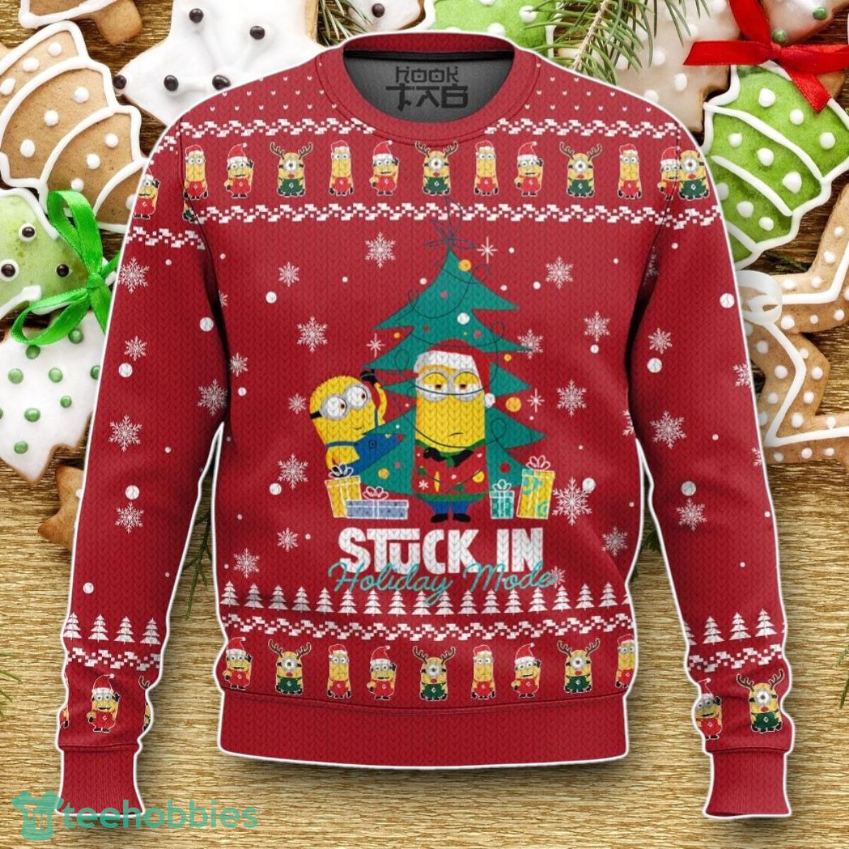 Minions Stuck In Holiday Mode Chrismast Ugly Sweater Luxurious Gift For Loved Ones