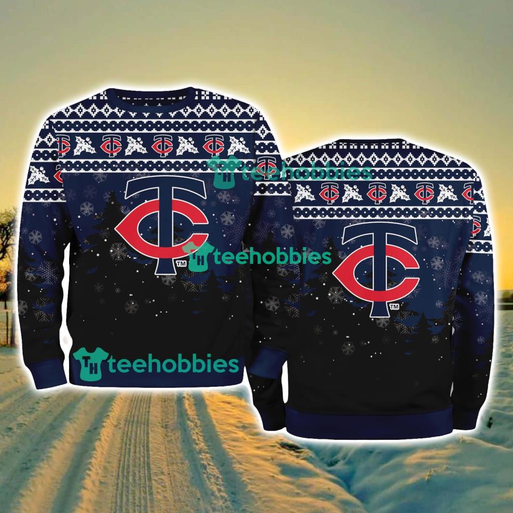 Minnesota Twins MLB Knitting Pattern Christmas Tree Pine Happy Ugly Sweater Merry Chistmas