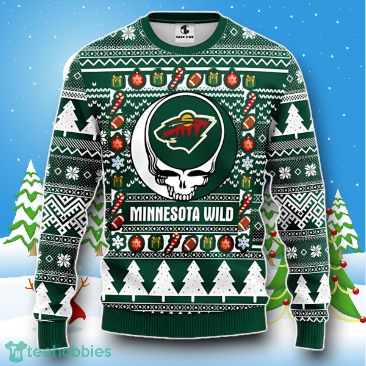 Minnesota Wild Grateful Dead Rock Band Ugly Christmas Sweater Style Gift