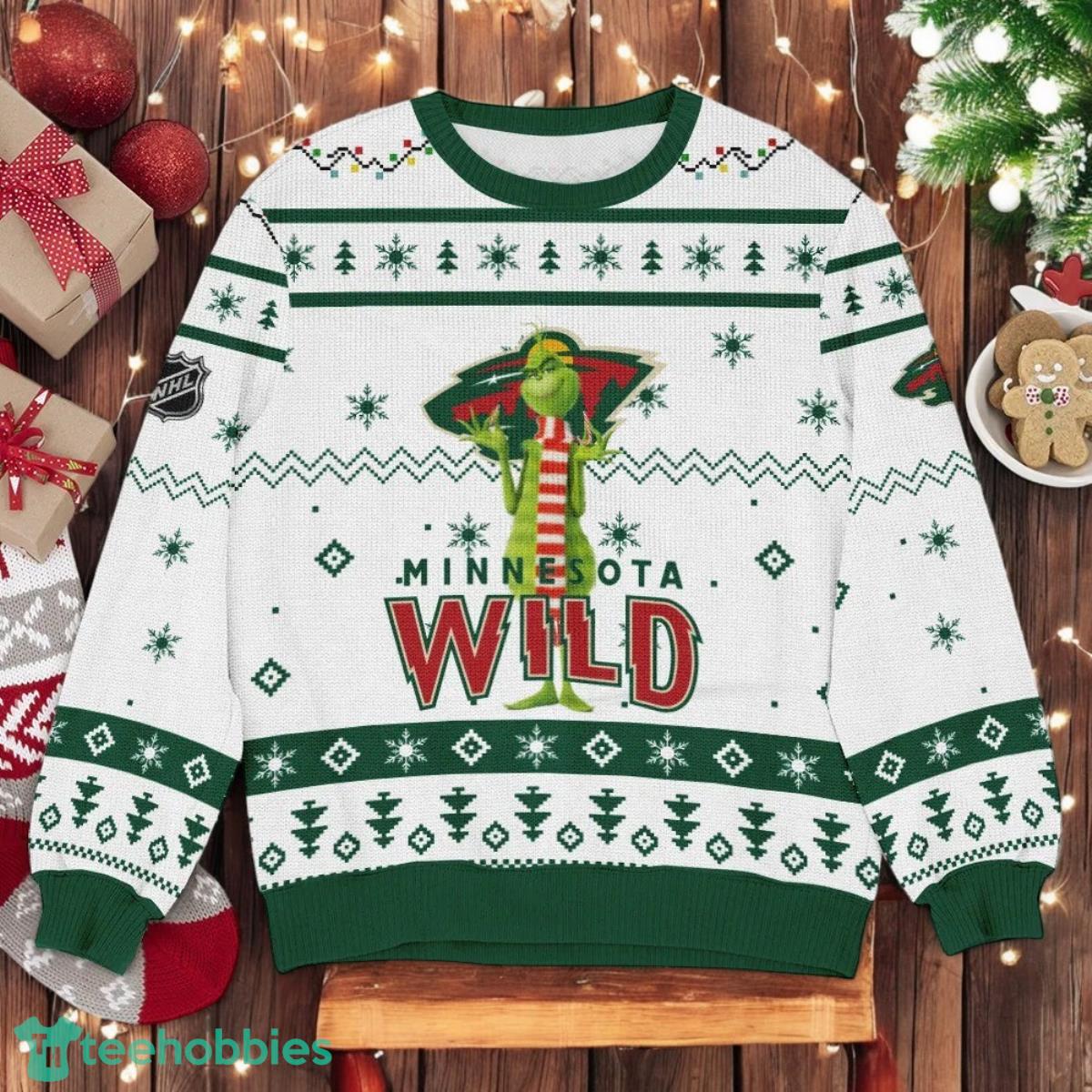 Minnesota Wild NHL Grinch Ugly Christmas Sweater Team Holiday Christmas Gift