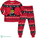 MLB Grinch New York Yankees MLB Custom Name Christmas Knitting Pattern Matching Family Pajamas Set