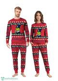 MLB Grinch Washington Capitals Custom Name Christmas Knitting Pattern Matching Family Pajamas Set