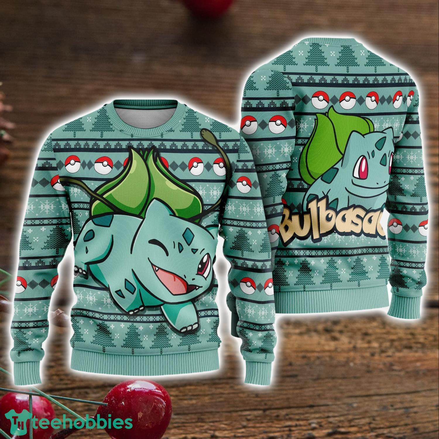 Monster Christmas Sweater Bulbasaur Ugly Sweater Birthday PKM Ugly Christmas Sweater Holiday Gift