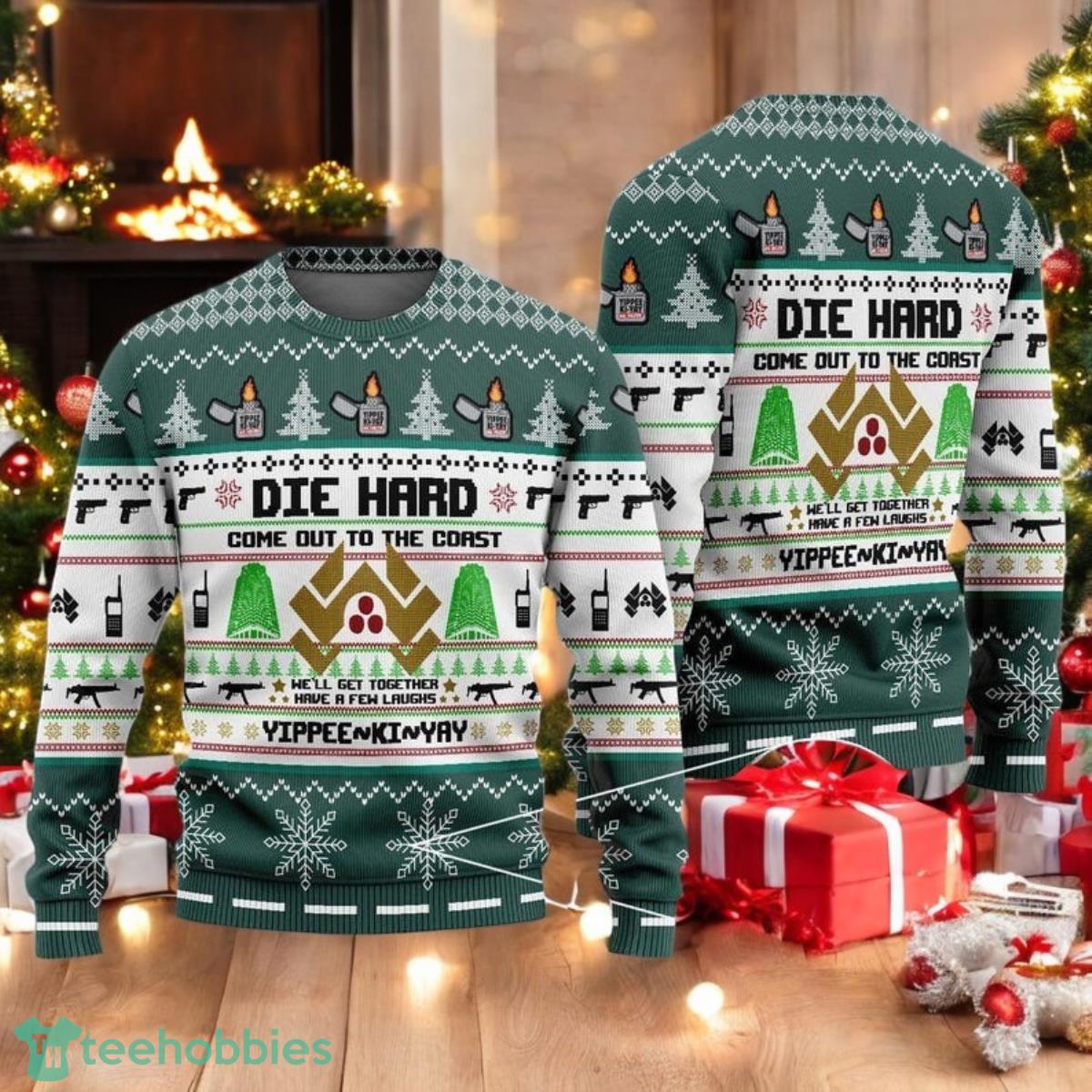 Nakatomi Plaza Christmas Ugly Sweater Die Hard Xmas Sweater