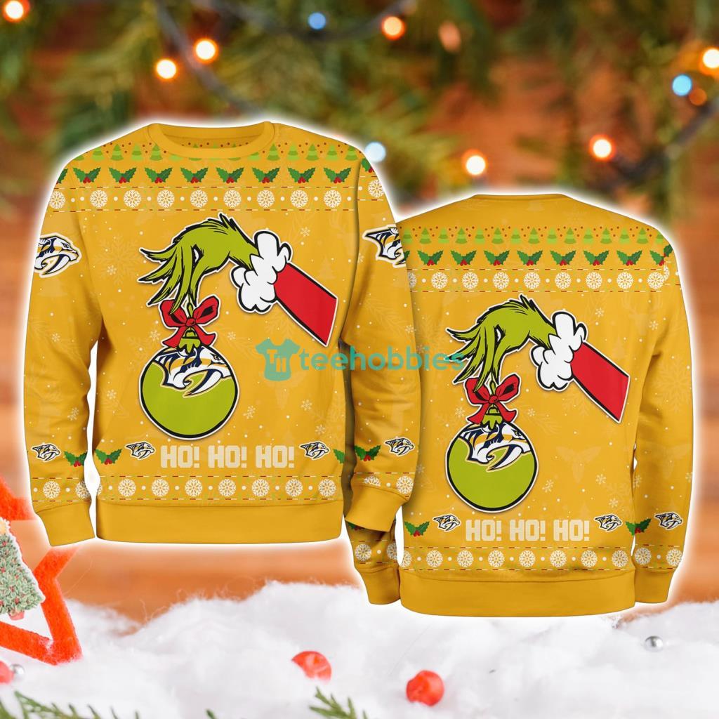 Nashville Predators Grinch Hand Ugly Christmas Sweater 3D